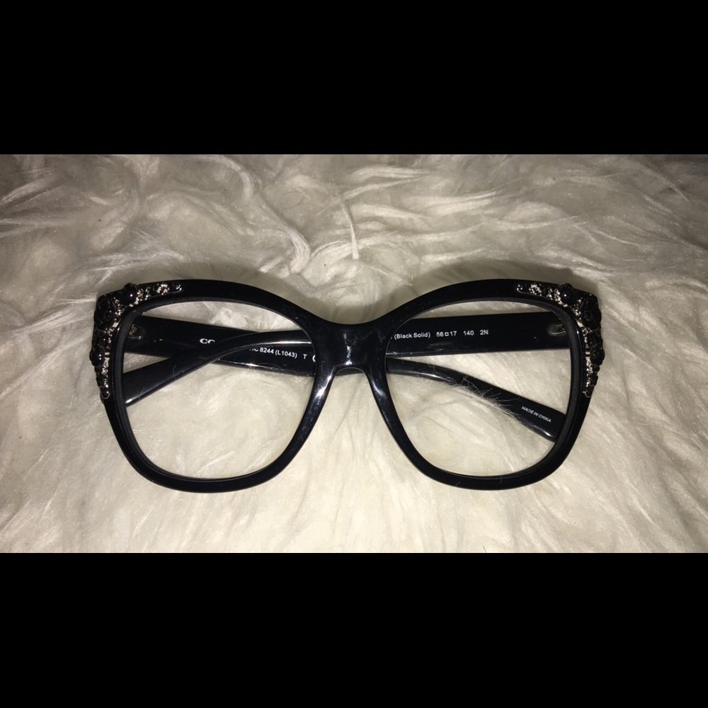 Coach black flowered frame glasses